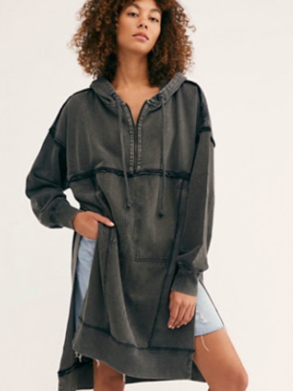 We The Free Sunny Side Pullover, Washed Black M